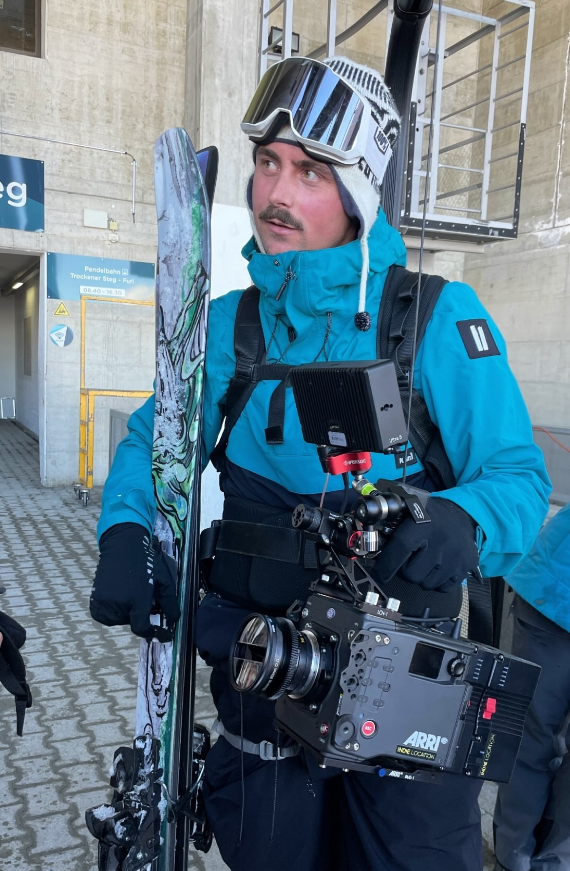 Arthur Tillier on set — Arva Mini 15+ commercial film production, Mountain DOP & Cam Op