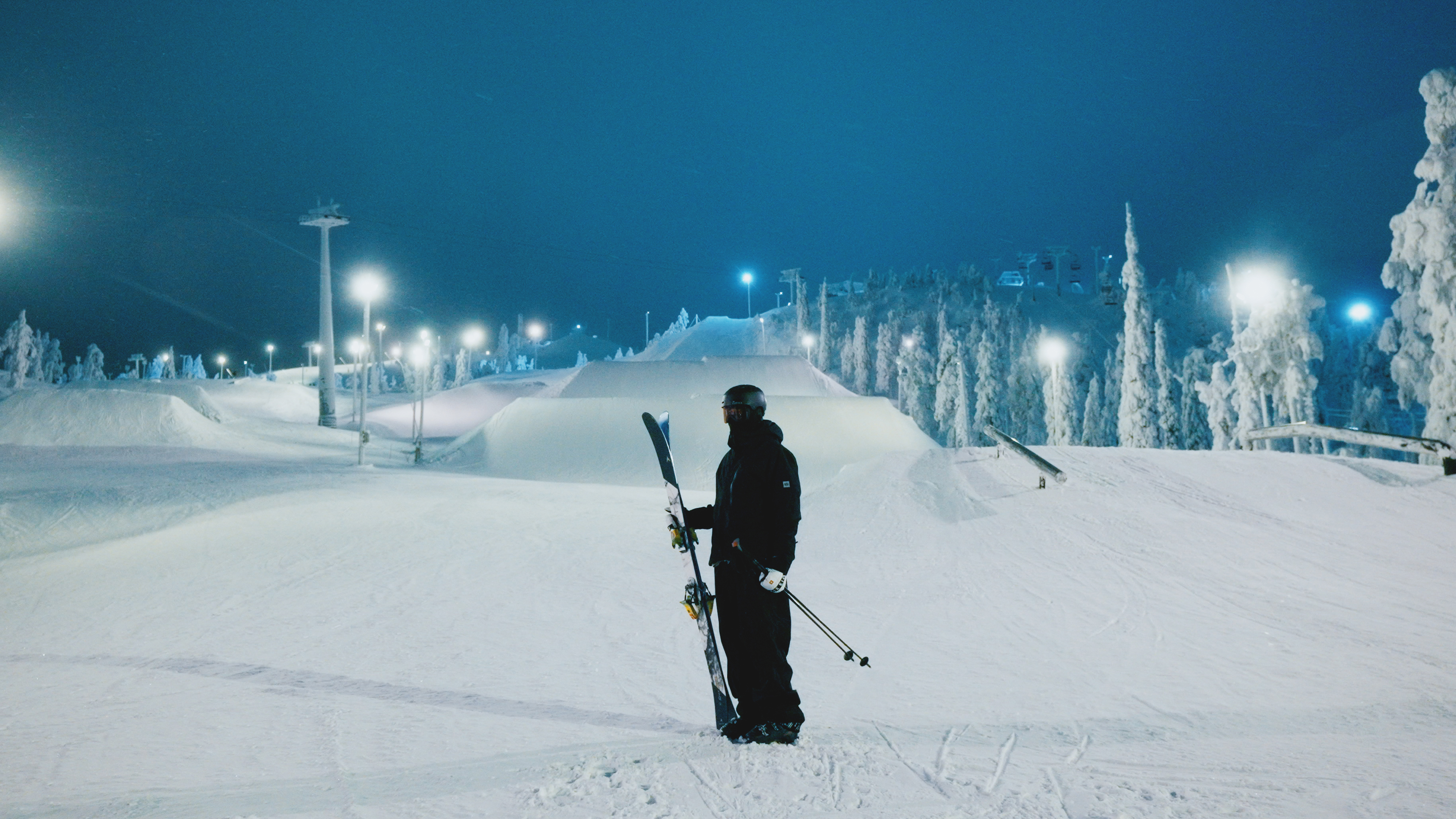 Bleu Nuit lifestyle ski film still — Ruka Finland, Arthur Tillier Director & DOP
